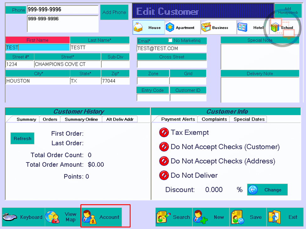 Setting Customer Account Options HungerRush