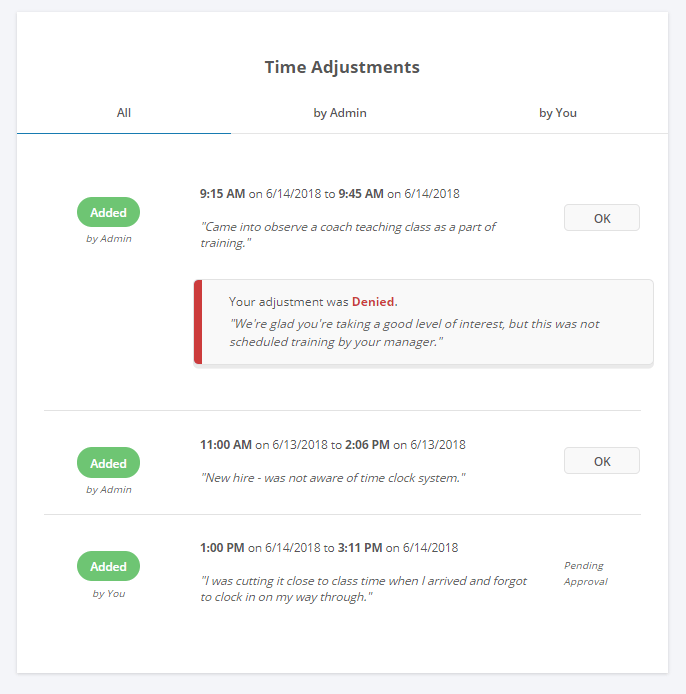 How Does an Employee Submit a Time Adjustment Request from the Time