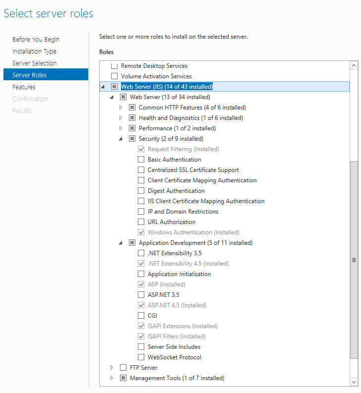 Manually Adding Windows Server Roles and Features Information Mapping