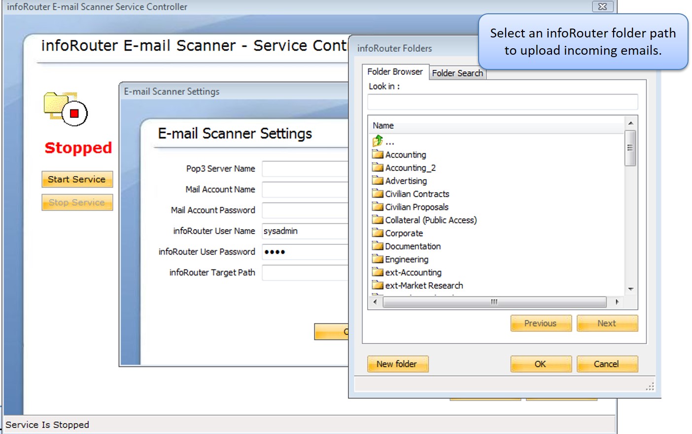 infoRouter Email Scanner Service Implementation Guide