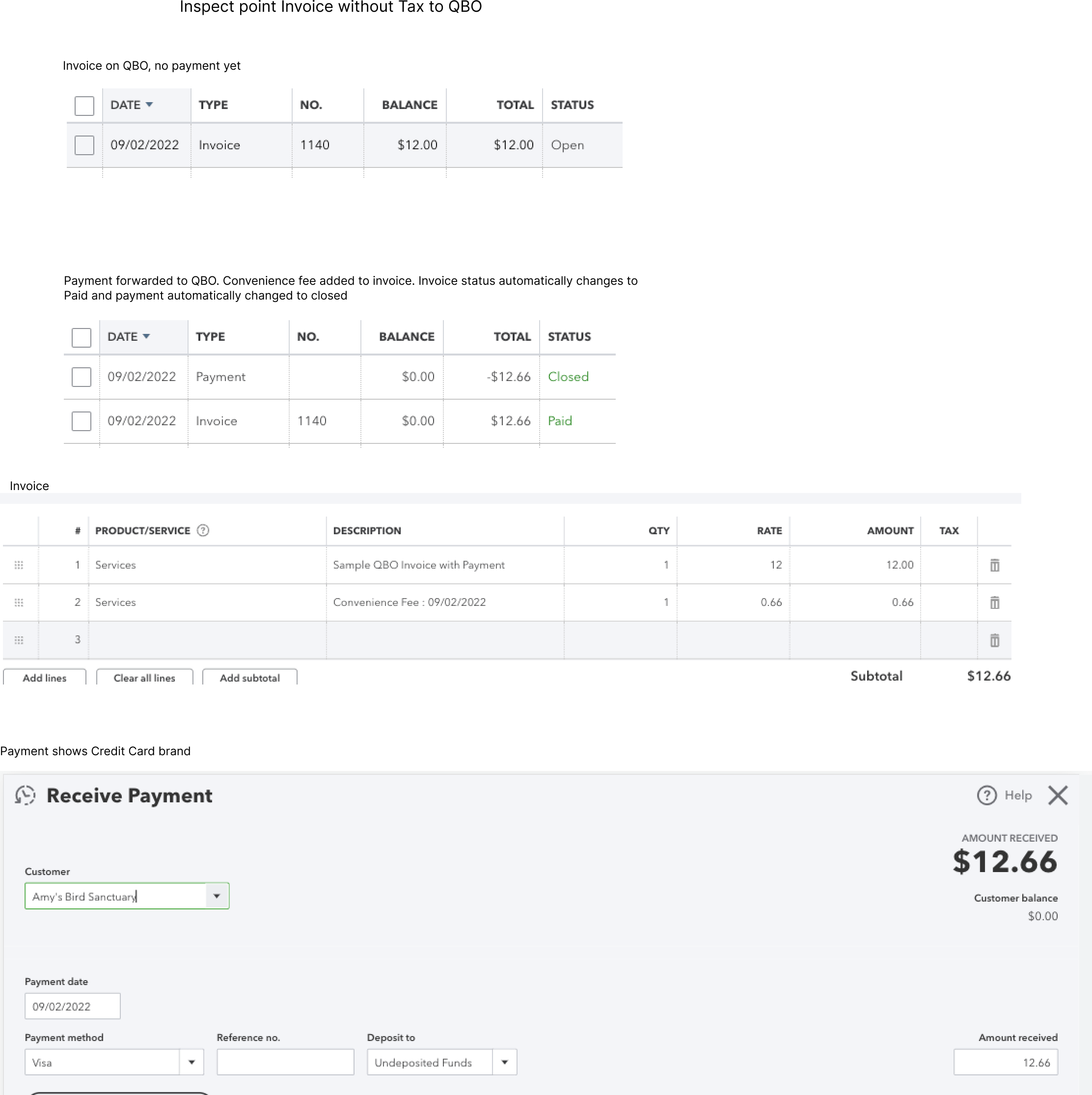 QBO Integration Syncing Payments Inspect Point Help Desk