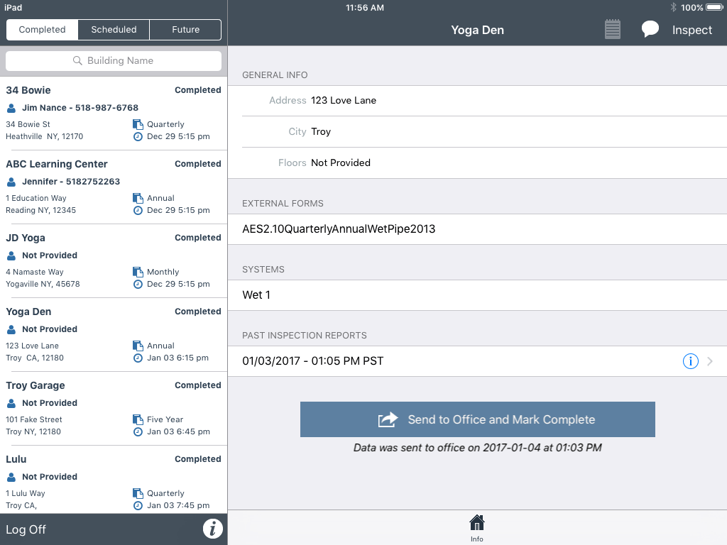 How to perform a California inspection on the iPad Inspect Point Help