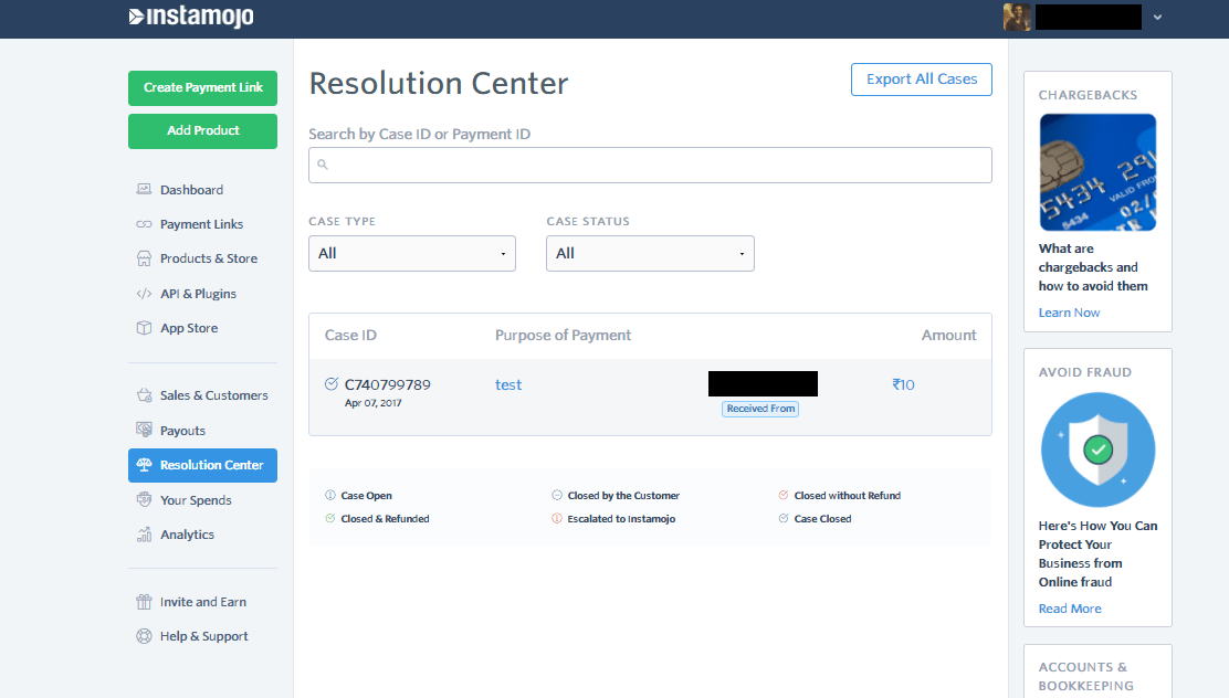 Tracking Refunds with ARN Instamojo