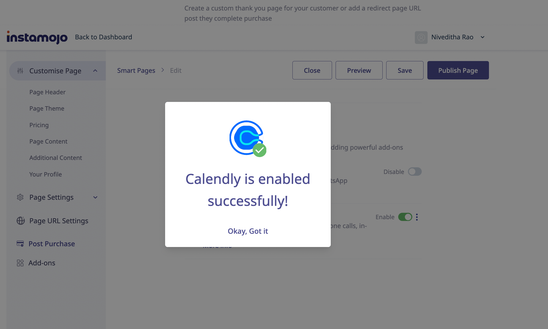 Calendly on Smart Pages Instamojo Help Center