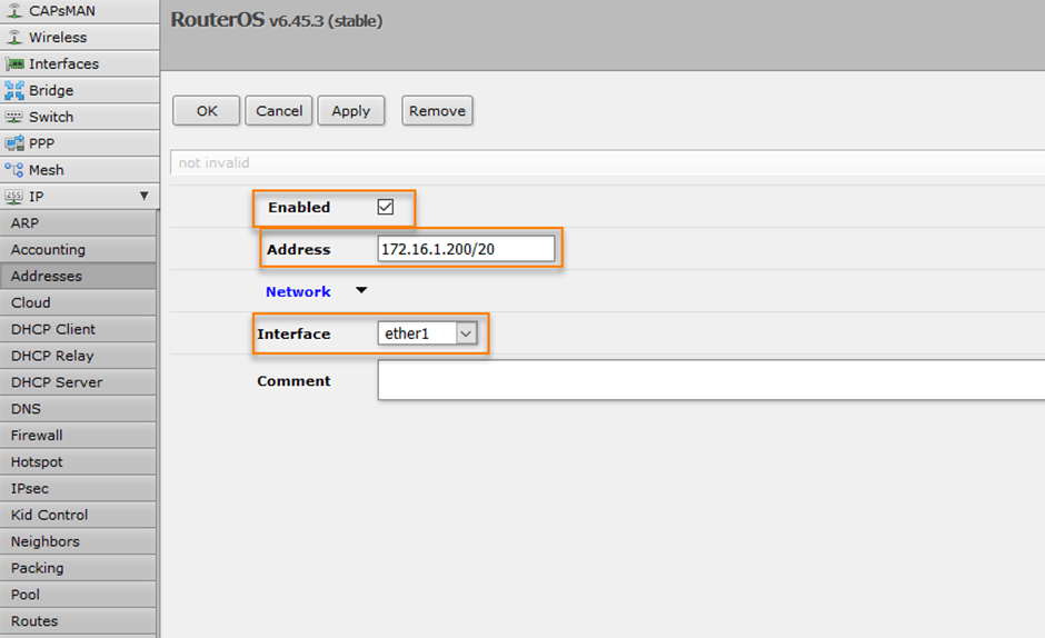 Configuring static WAN IP on MikroTik hAP ac2