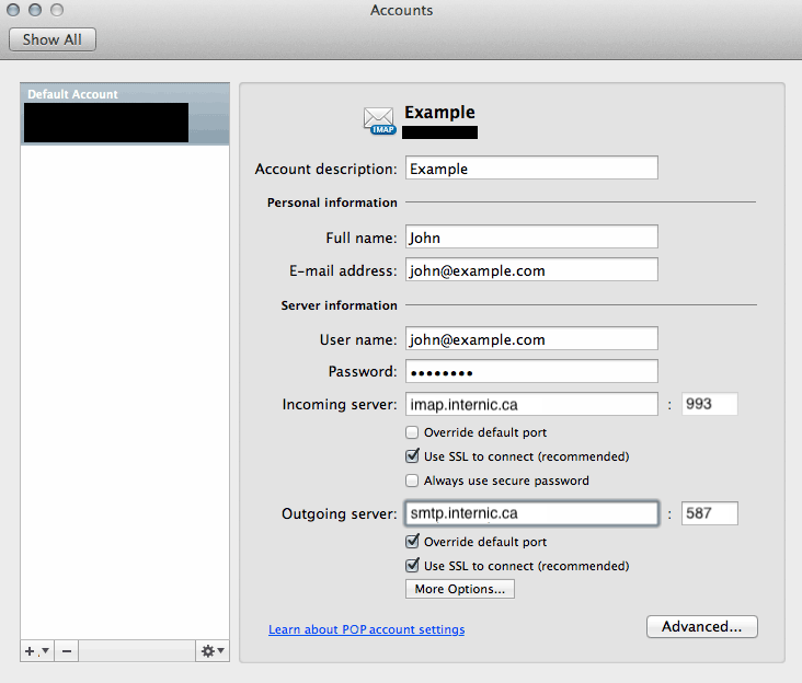 How to update the email server settings in Outlook (macOS) Internic.ca