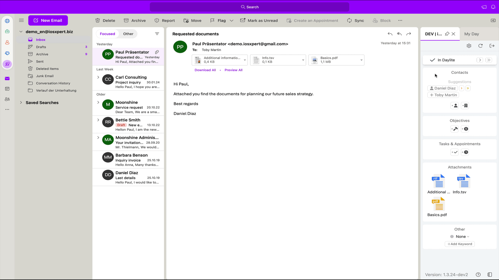 How do I add file attachments using the IOMailAssistant for Daylite in