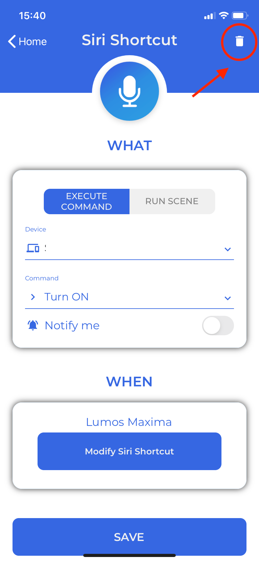 How do I delete a Siri Shortcut on the iotty app? iotty Support
