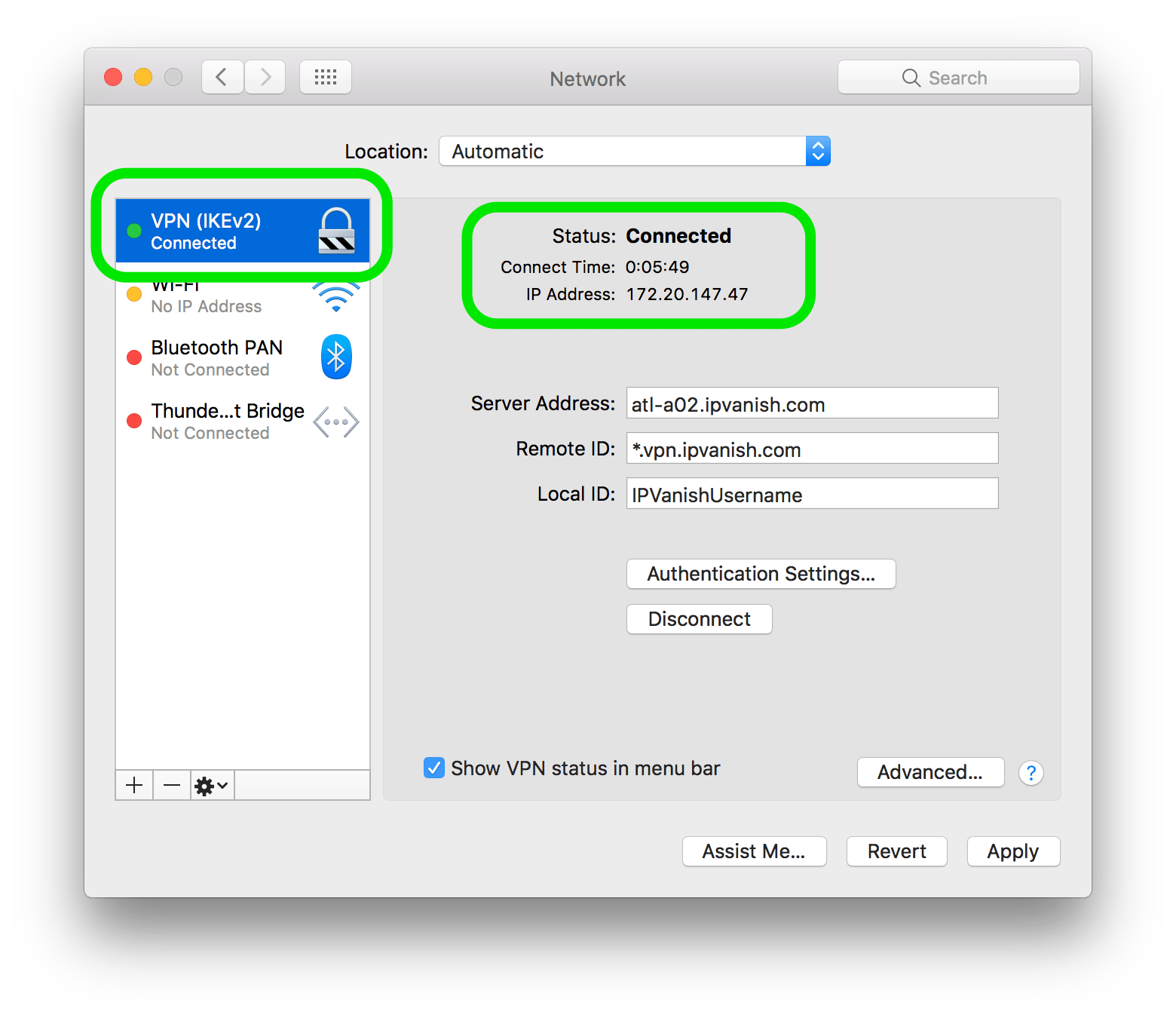 macOS IKEv2 Setup IPVanish