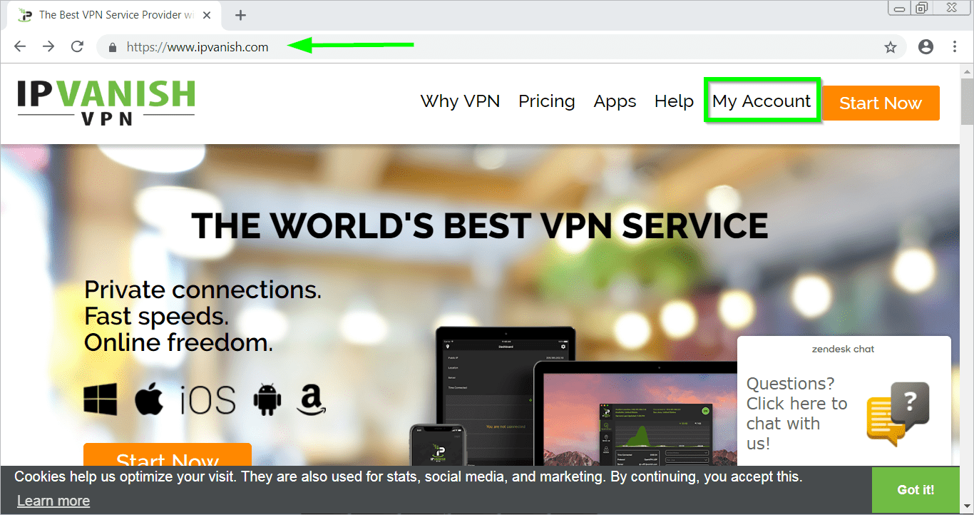 Where can I find IPVanish server address list? IPVanish