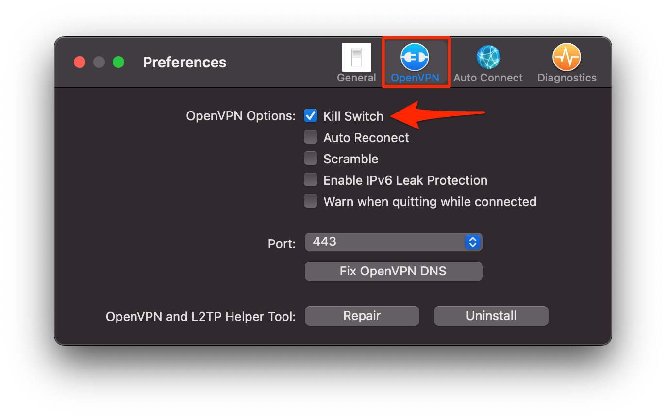 Kill Switch (IPVanish Legacy v3 app) IPVanish