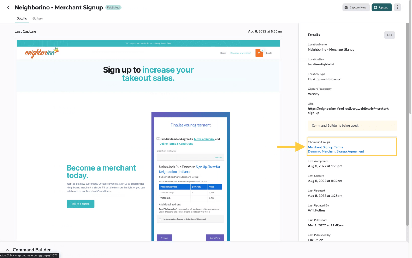 Manage Snapshot Locations Ironclad