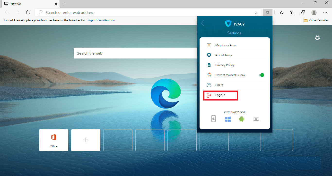 How to Logout from the Ivacy Edge Extension Ivacy
