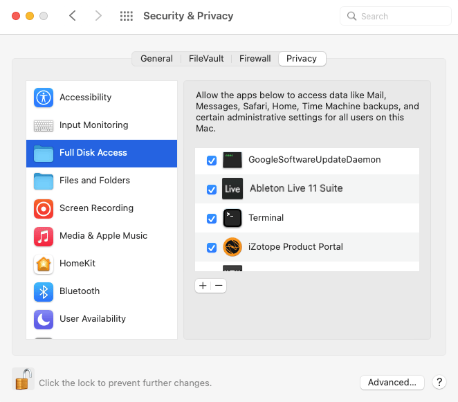 How to Enable Full Disk Access on macOS – iZotope Product Support 