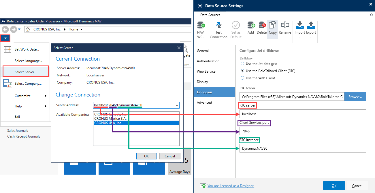 Configure Drilldown Settings for Dynamics NAV 2013 2018 and Dynamics