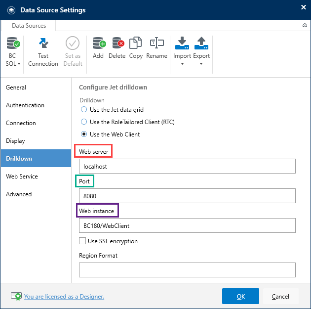 Configure Drilldown Settings for Dynamics NAV 2013 2018 and Dynamics