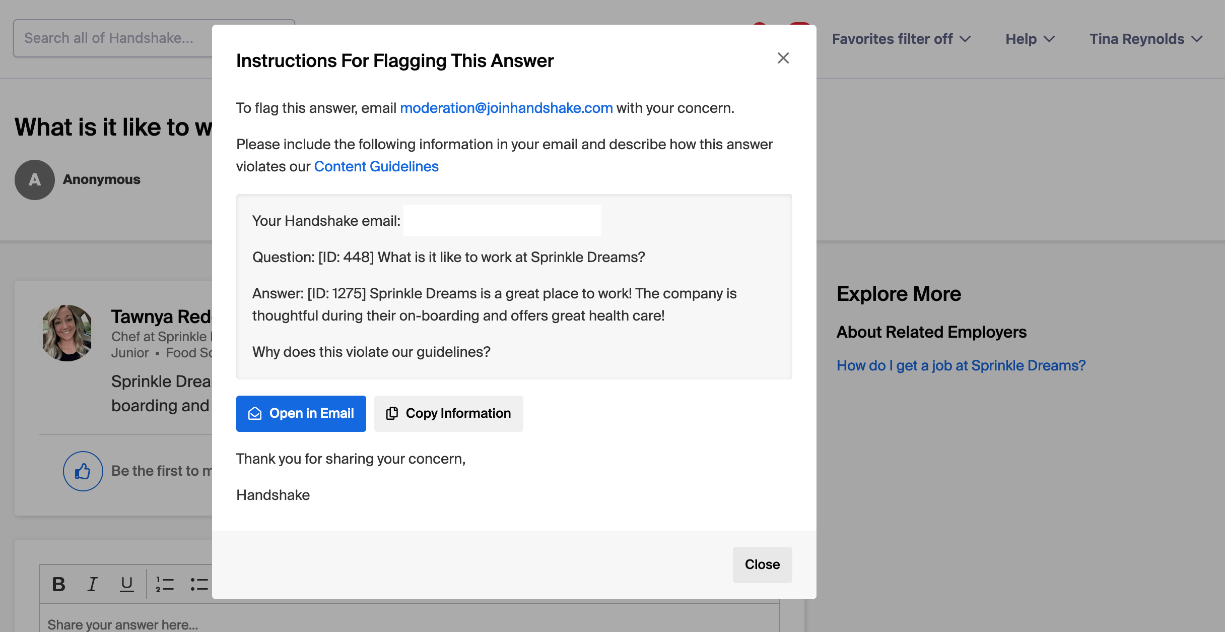 Student Q&A FAQs Handshake Help Center