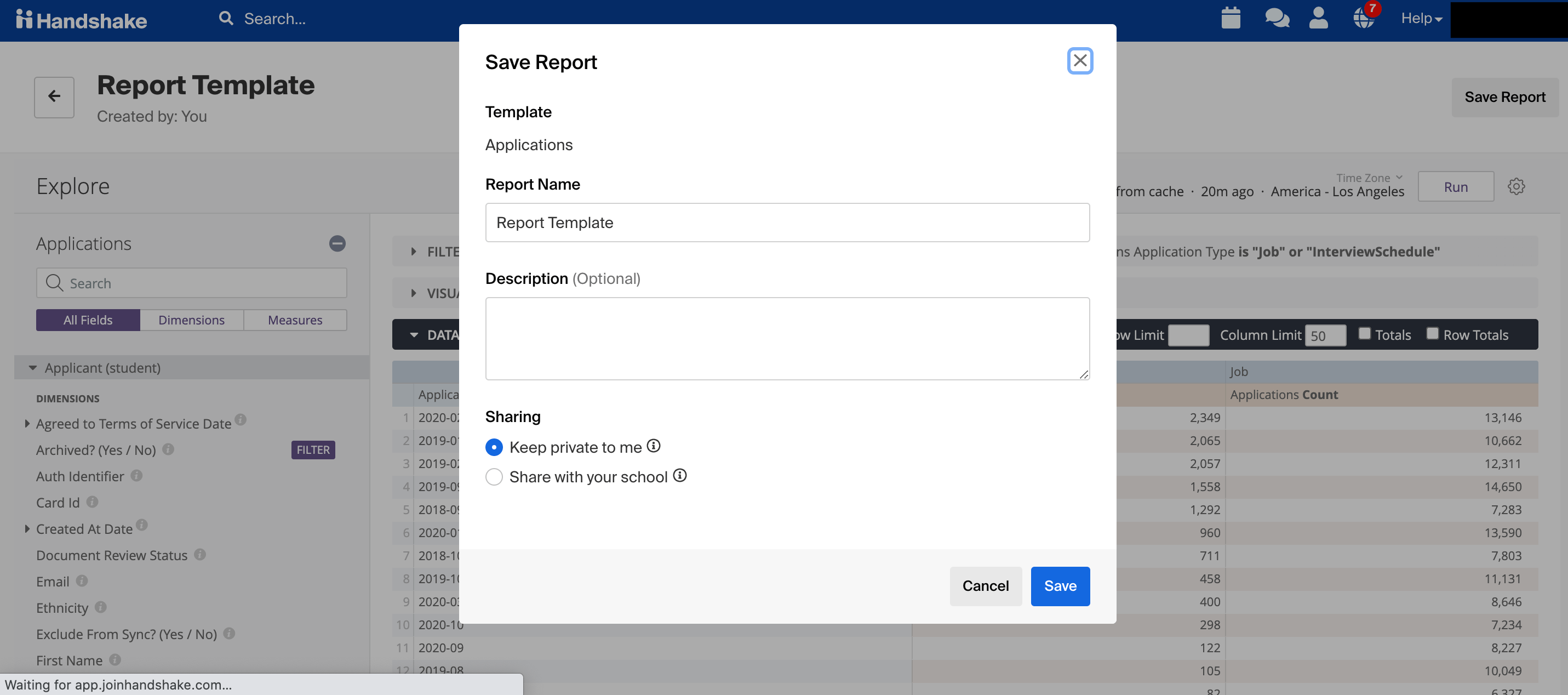 PreBuilt Reports Students Handshake Help Center