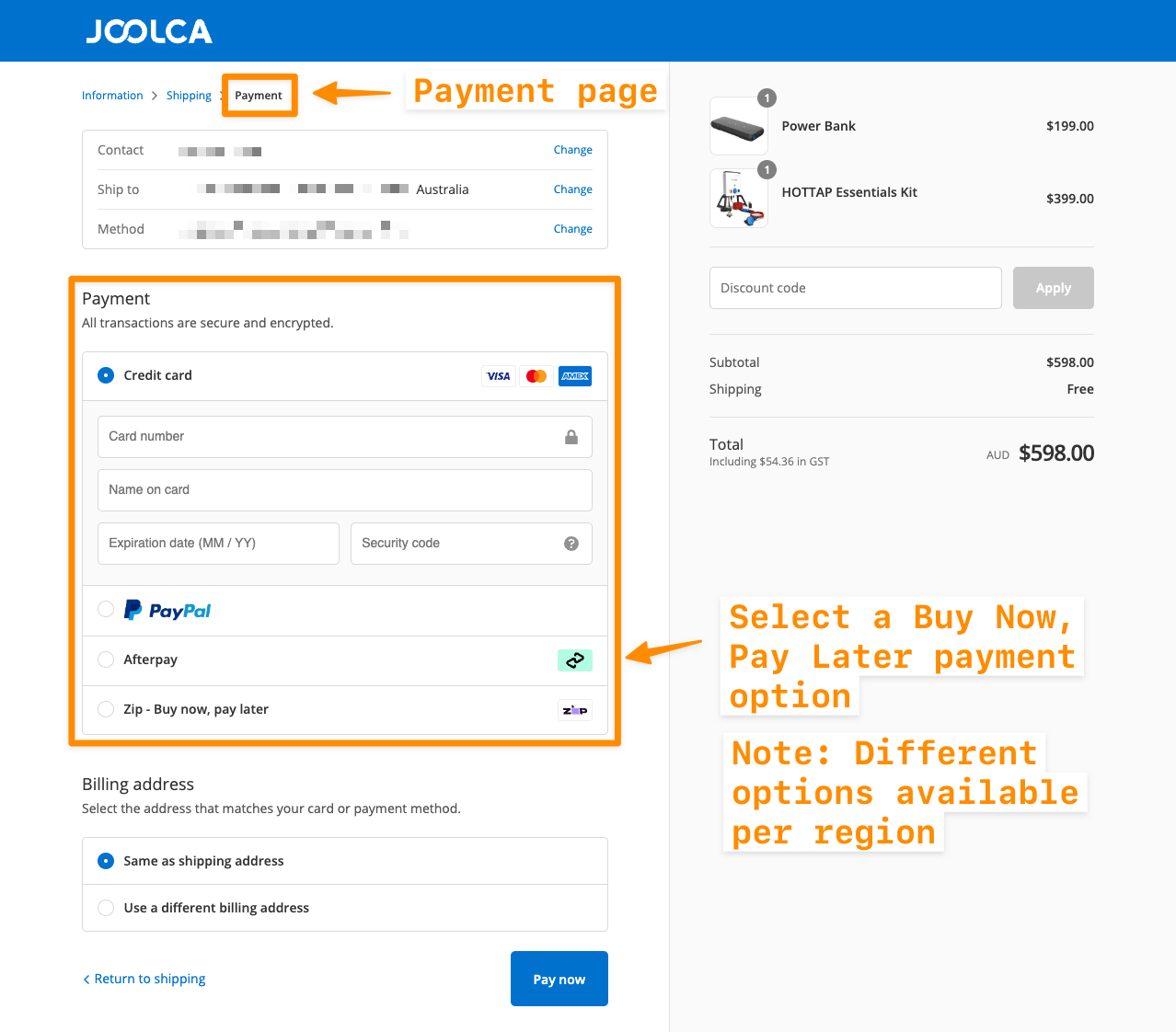 Buy Now, Pay Later Options Joolca Support