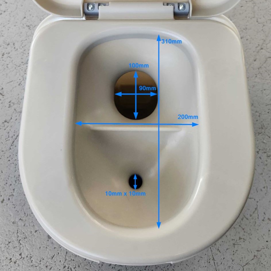 How are the openings spaced in the Joolca GottaGo toilet? Joolca Support
