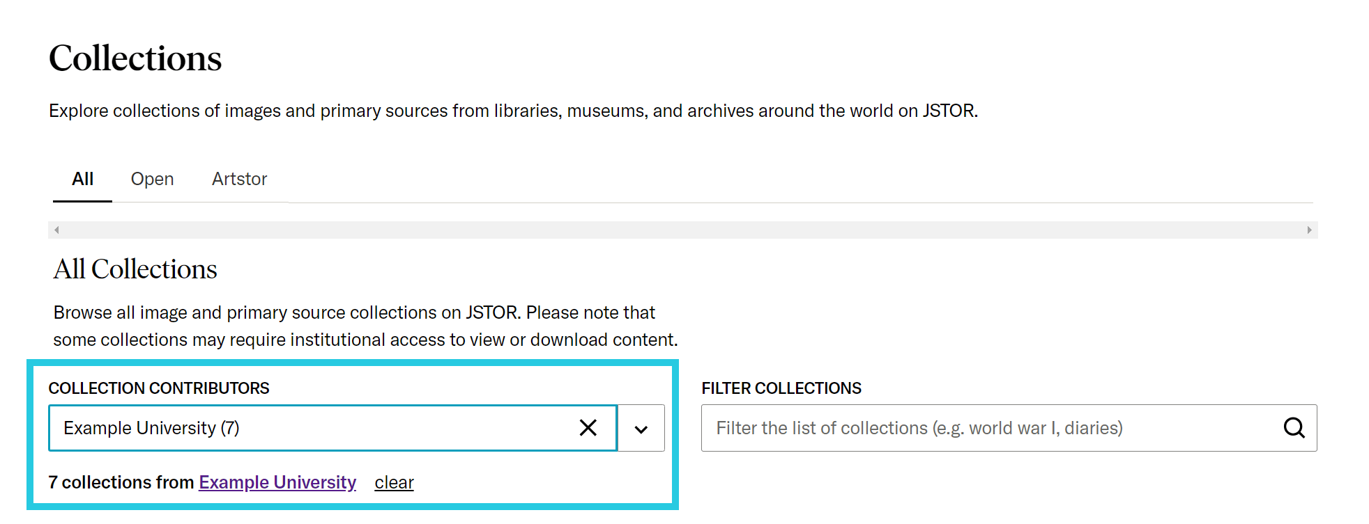 Searching Browse Collections JSTOR Support