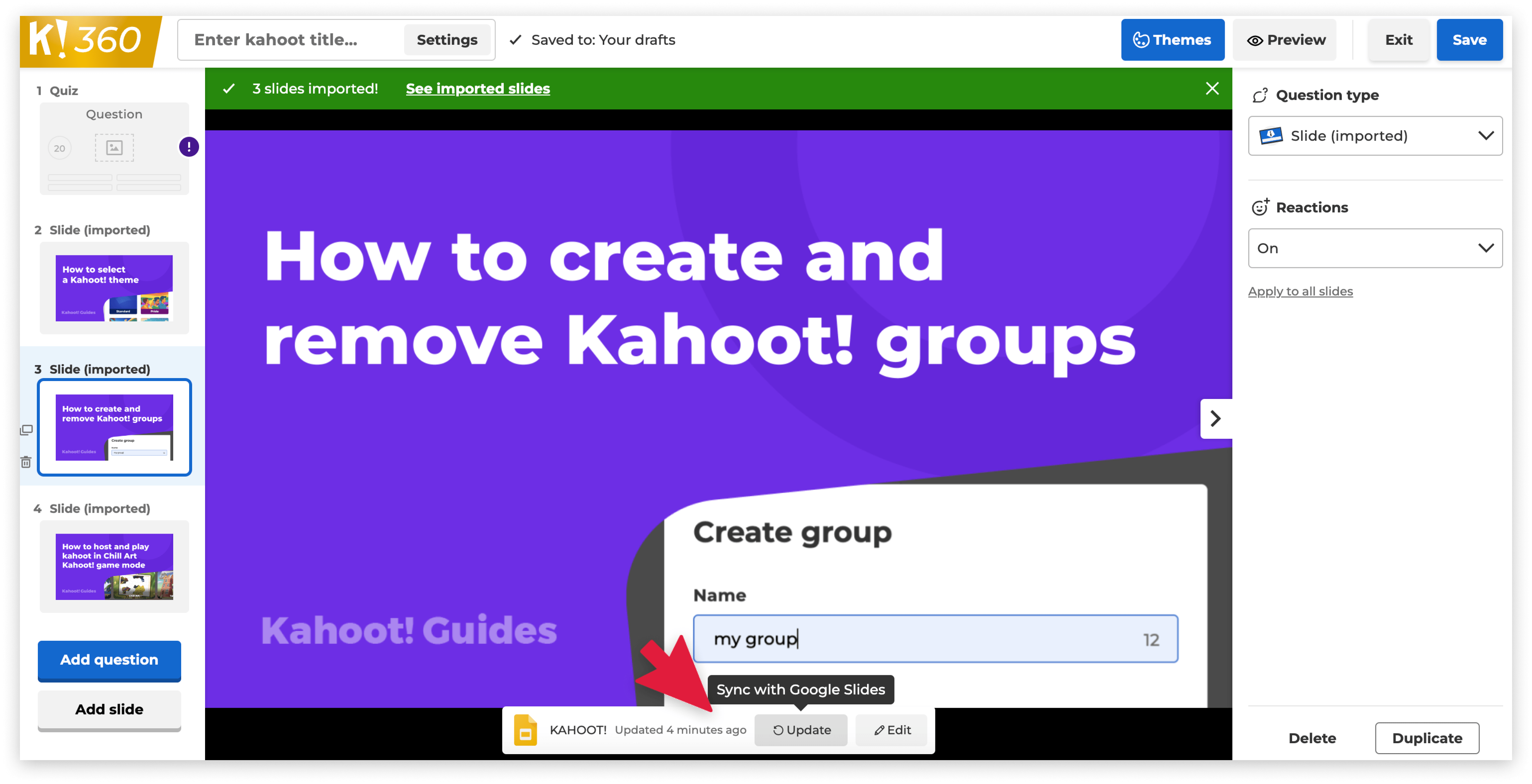 Kahoot! Slide sync How to import slides from Google Slides Kahoot! Help & Resource Center
