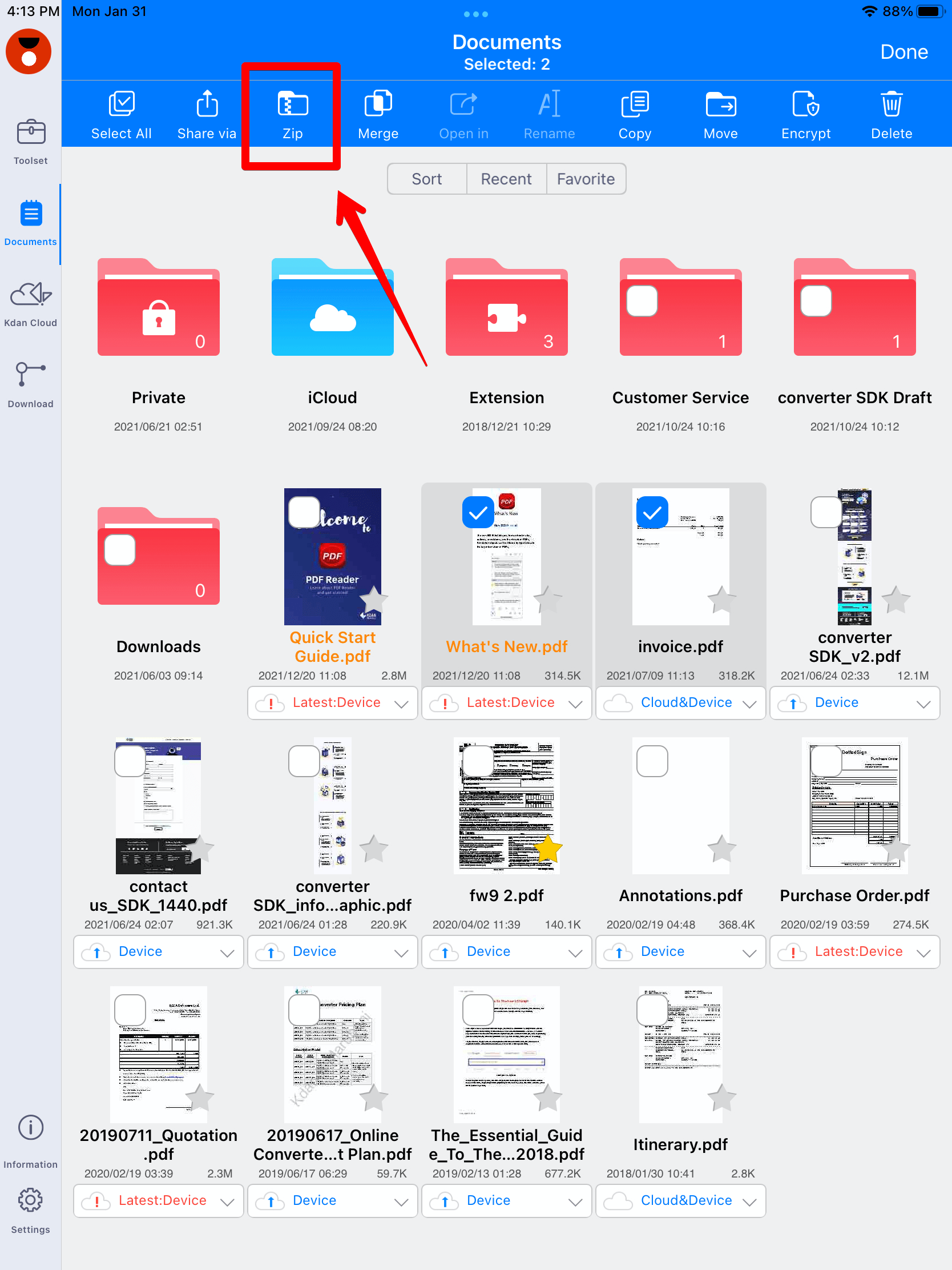How to Create a Zipped File Support Kdan Mobile
