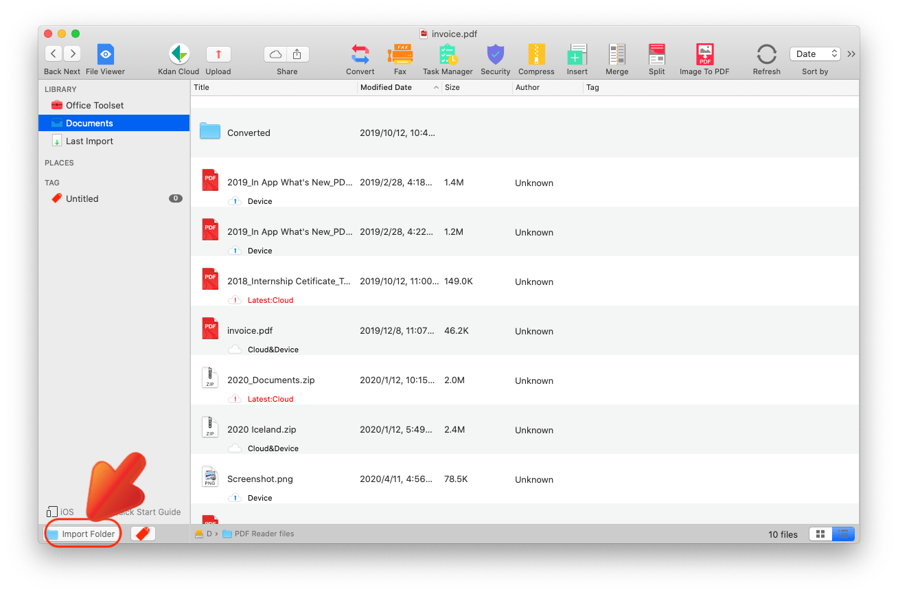 How to connect PDF Reader with local folders (Import Local Folders as