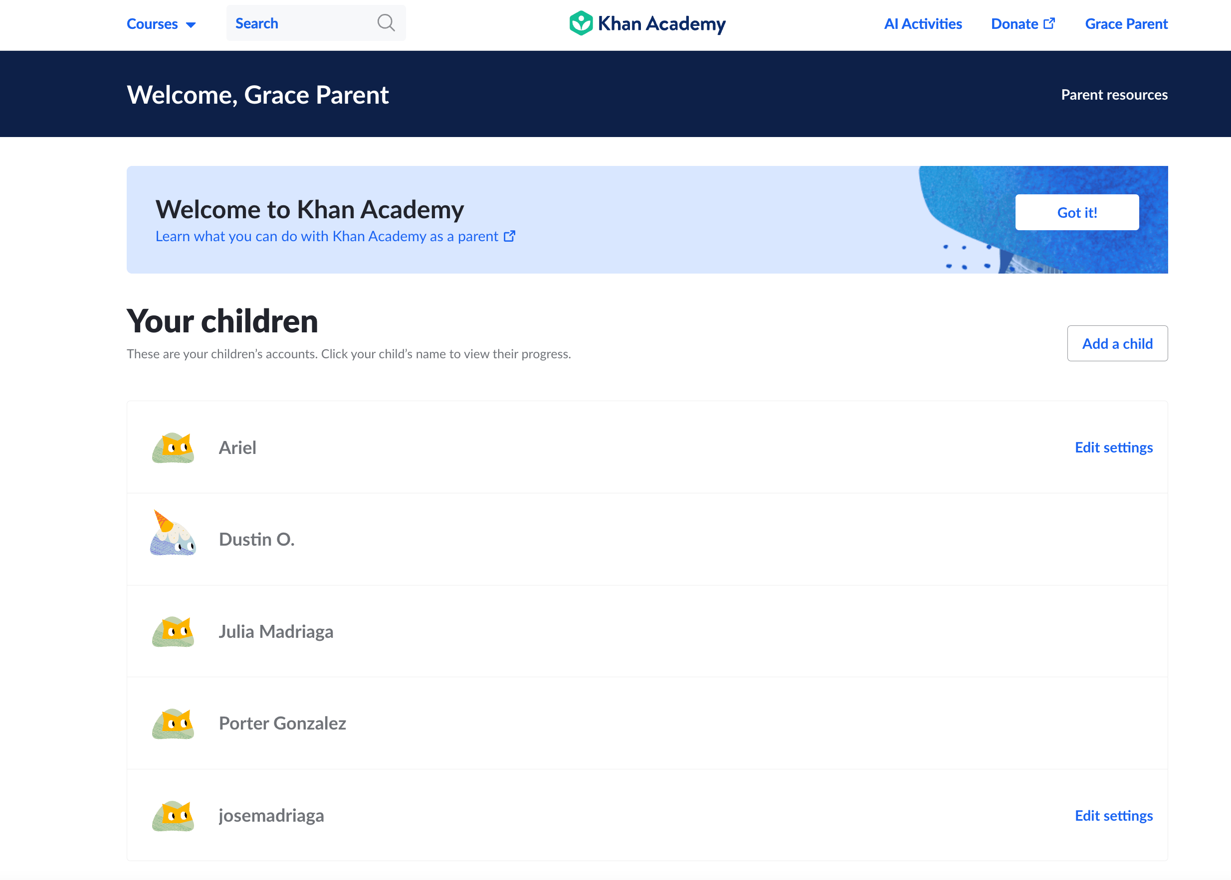 Parent Quick Start Guide Khan Academy Help Center