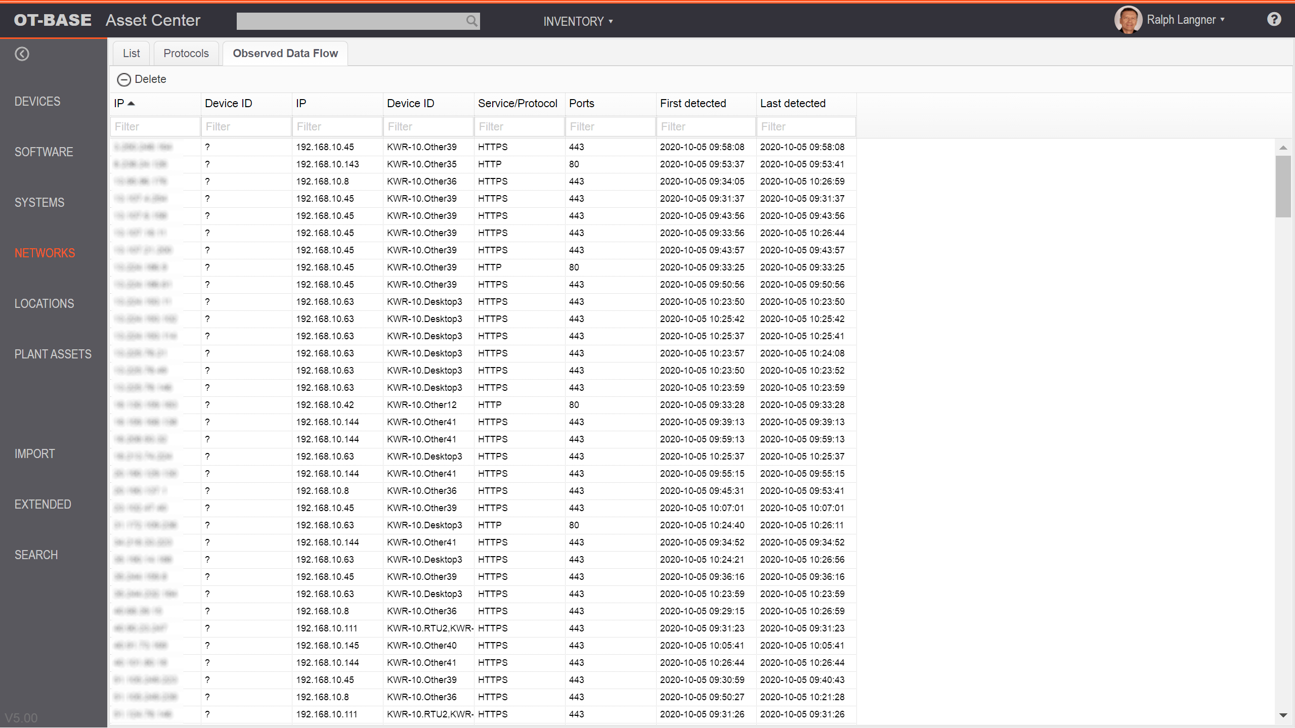 Network inventory overview OTbase Help Center Langner, Inc.