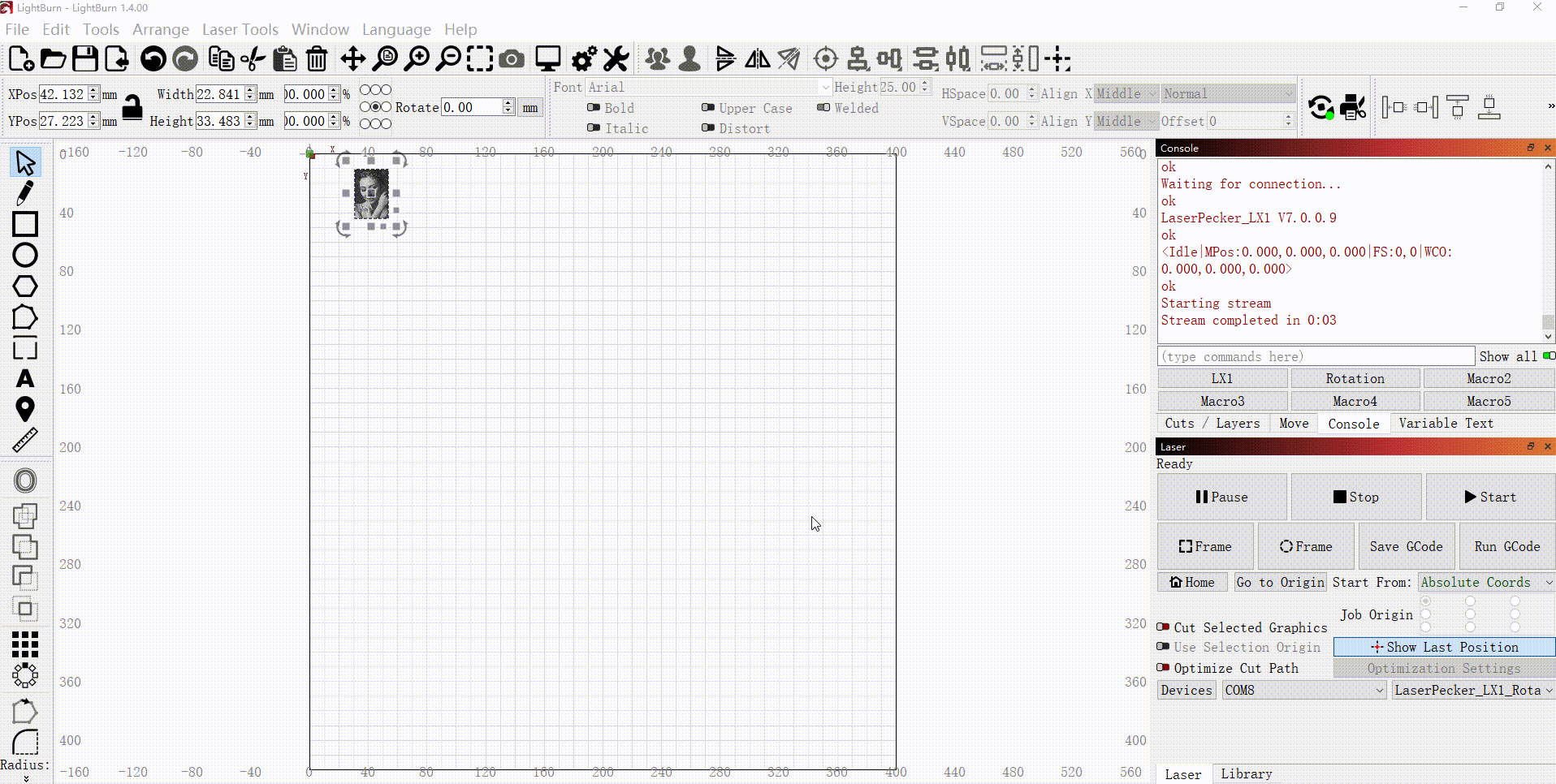 LaserPecker LX1 Operation Guide with LightBurn LaserPecker Support Center