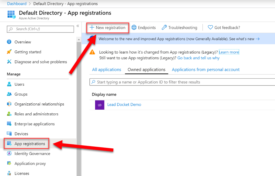 Authentication Setting Up Azure Active Directory Login Lead Docket