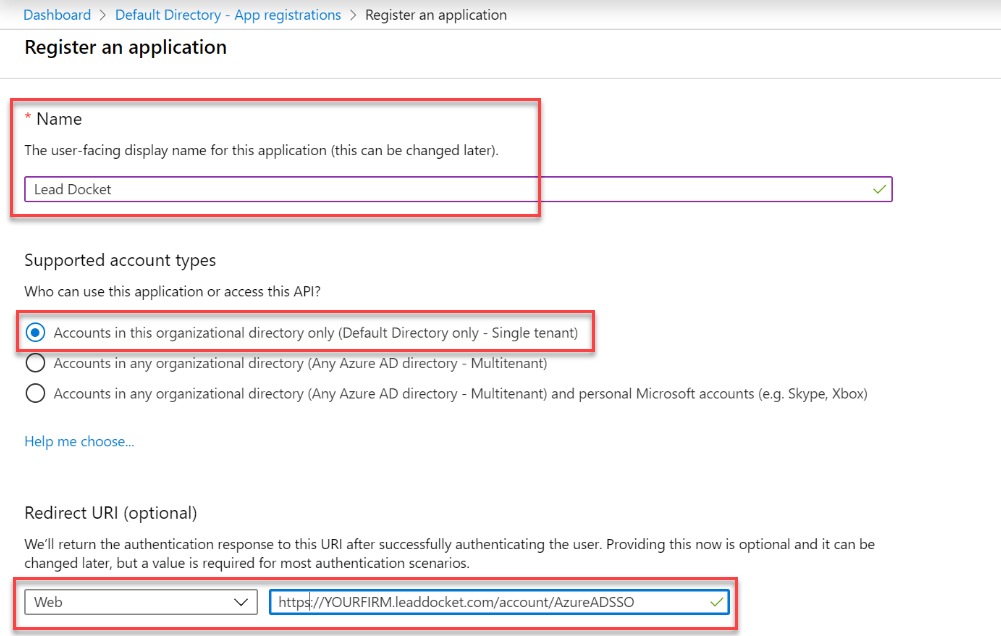 Authentication Setting Up Azure Active Directory Login Lead Docket