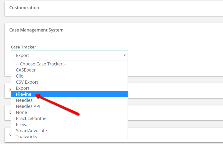 Filevine Integration Overview Lead Docket