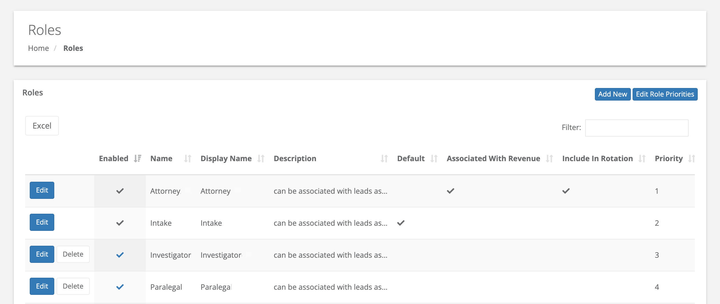 Customize Roles Lead Docket