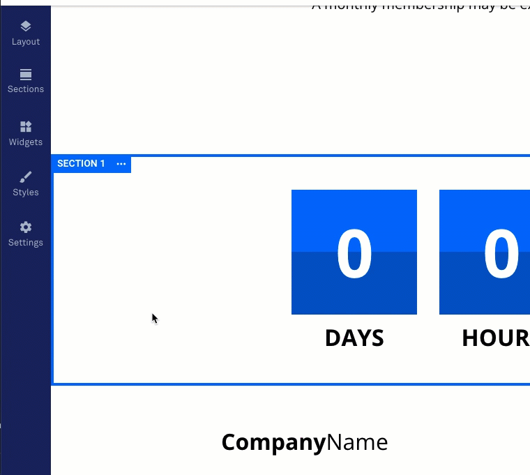The countdown widget Leadpages Knowledge Base
