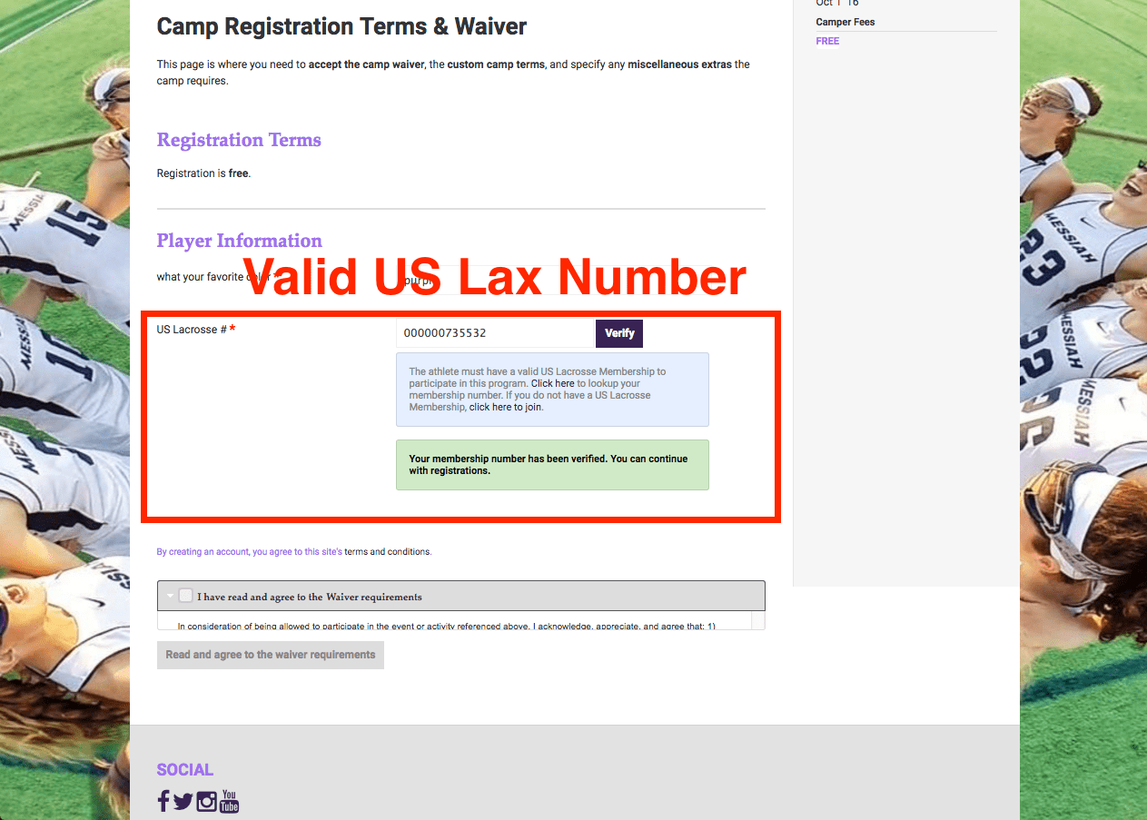 How to validate your US Lacrosse number LeagueApps