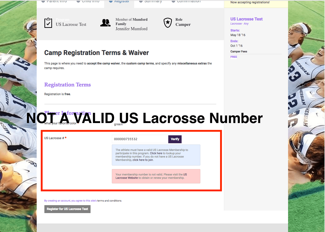 Validate Your USA Lacrosse Number LeagueApps