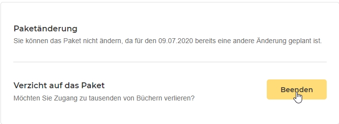 Wie kann ich auf den LegimiService verzichten? Support Legimi
