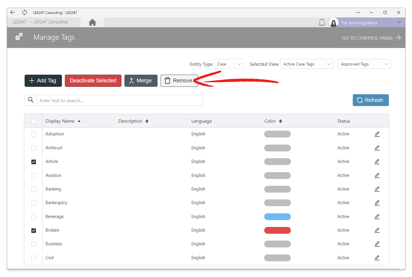 How to Remove a Tag LEX247