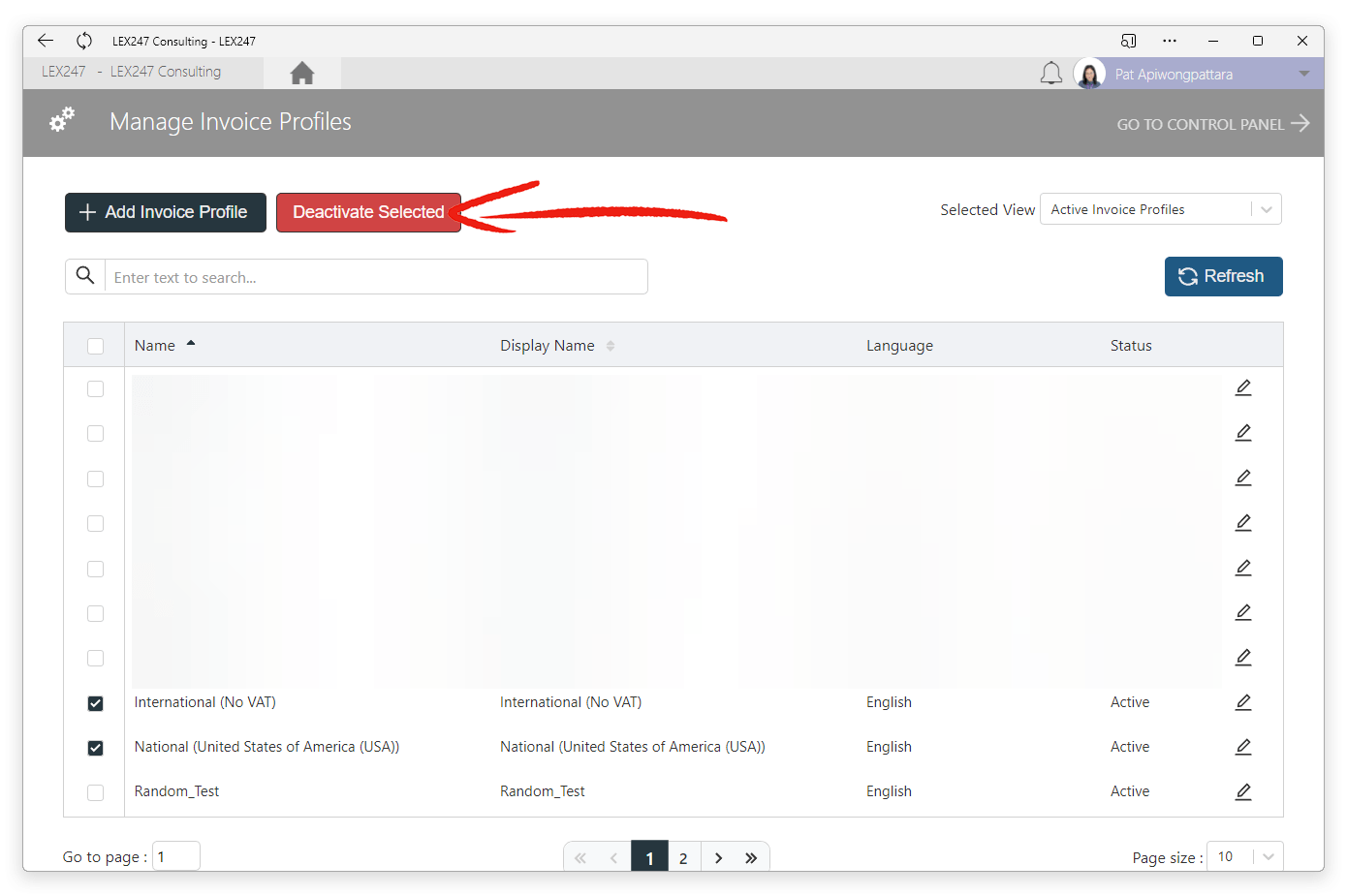 How to Deactivate an Invoice Profile LEX247