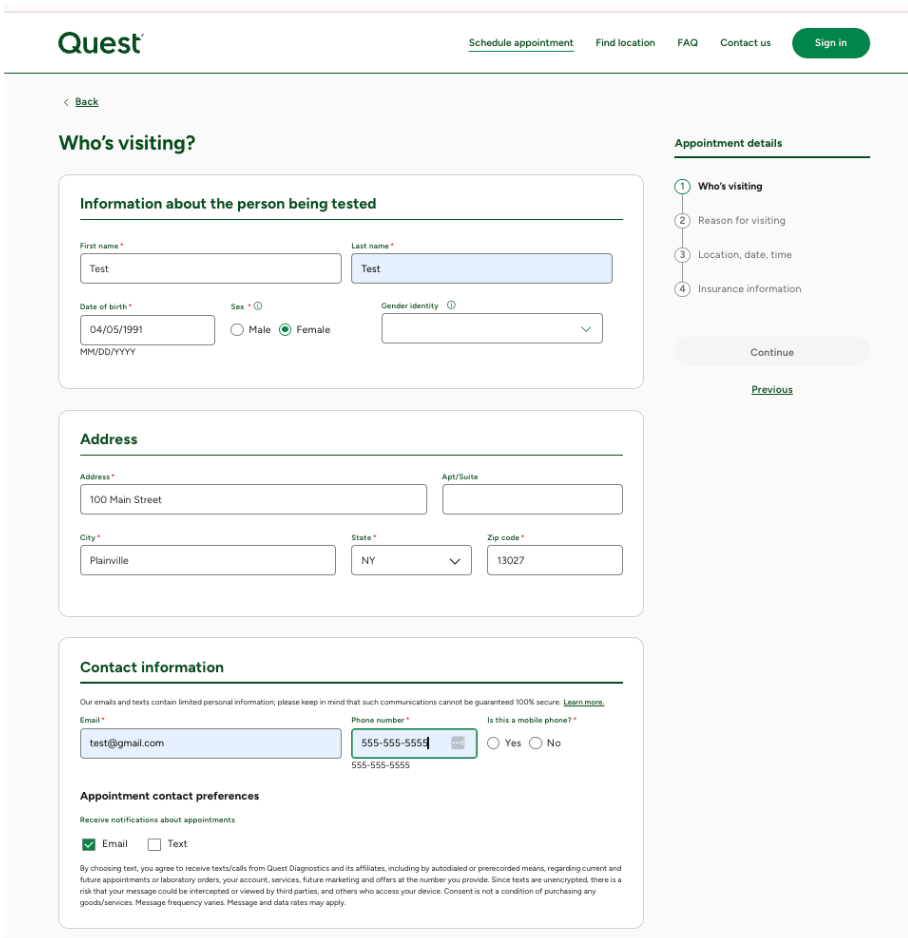 How do I schedule a lab appointment at Quest Diagnostics? LifeMD