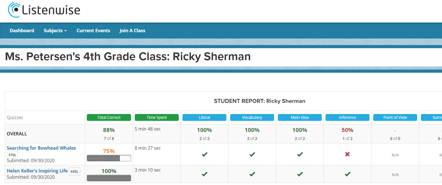 Student Guide for Schoology Listenwise Support Center