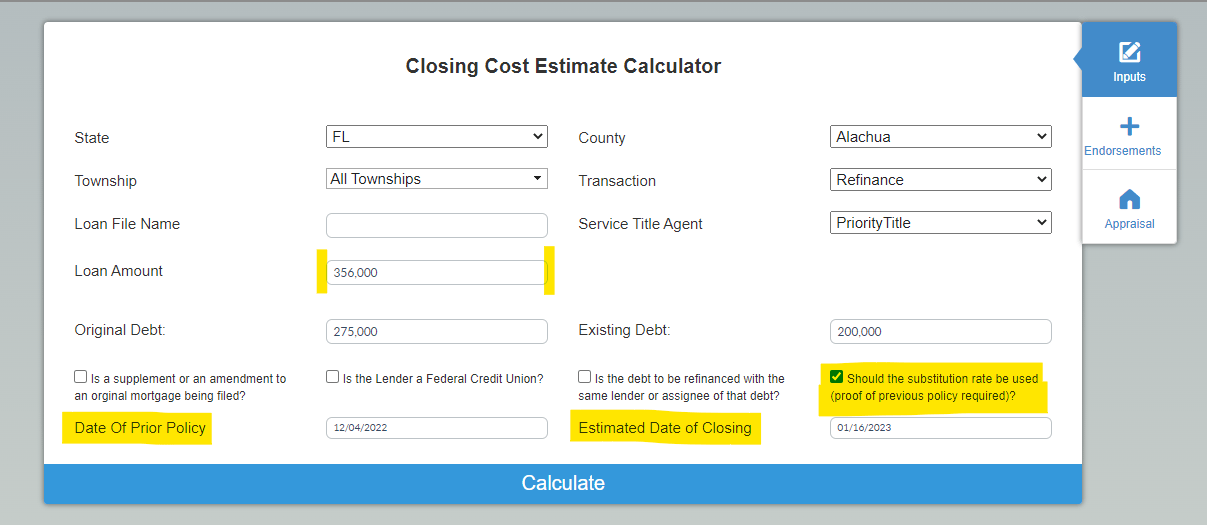 Florida Refinances Reissue and Substitution Rates LodeStar Software