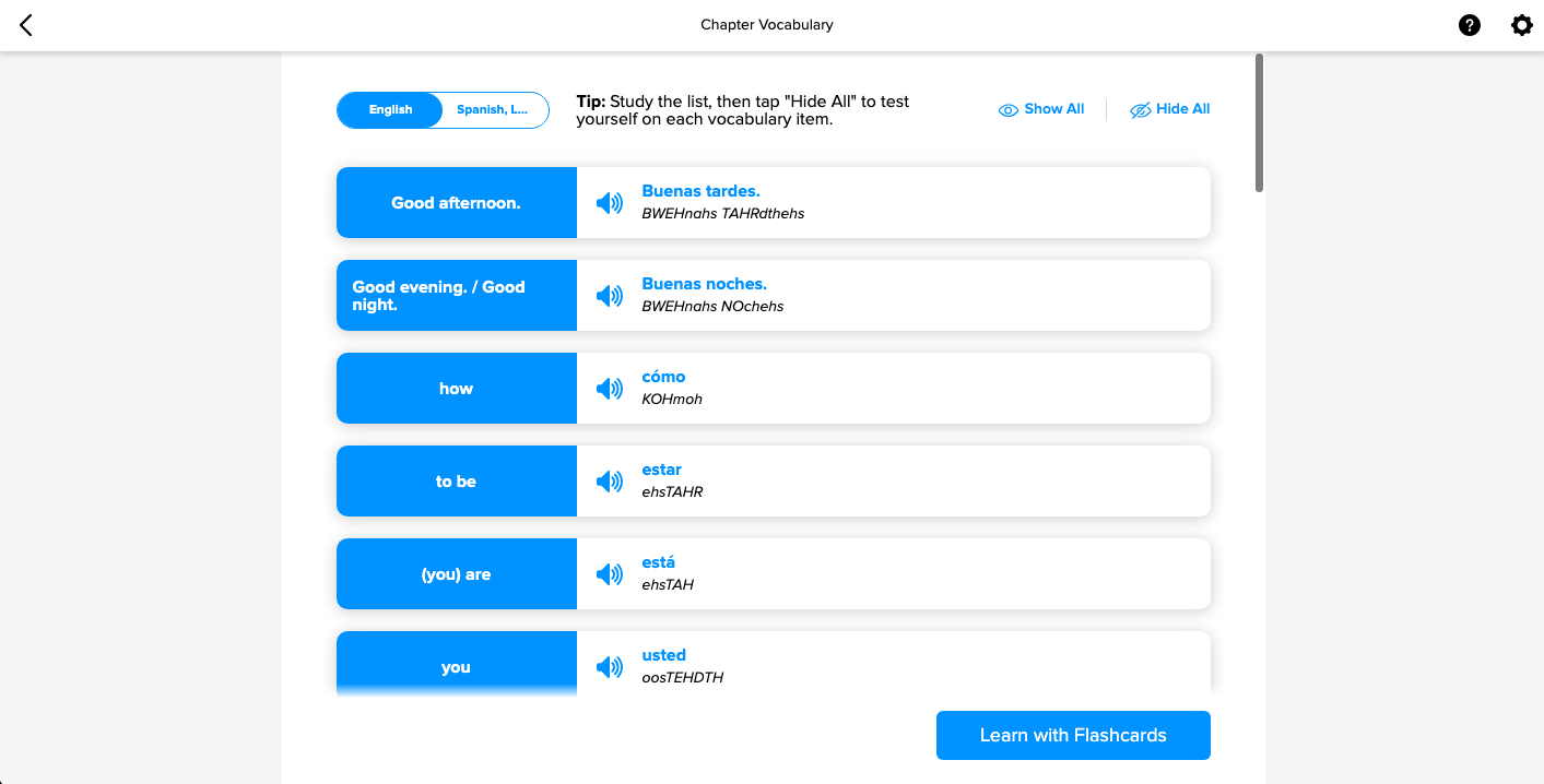 Vocabulary Mango Languages