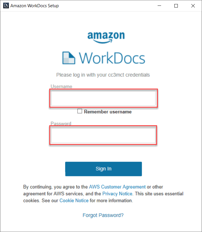 How to Install and Sign into WorkDocs on Amazon WorkSpace (AWS) MCT