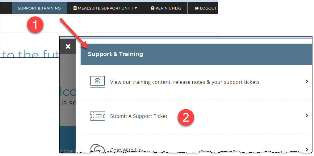 Submitting a Support Ticket MealSuite