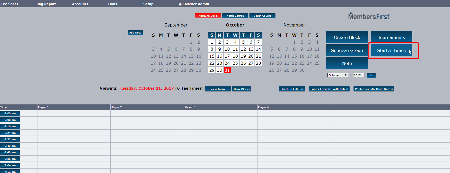 MembersFirst Learning Center Creating Starter Times