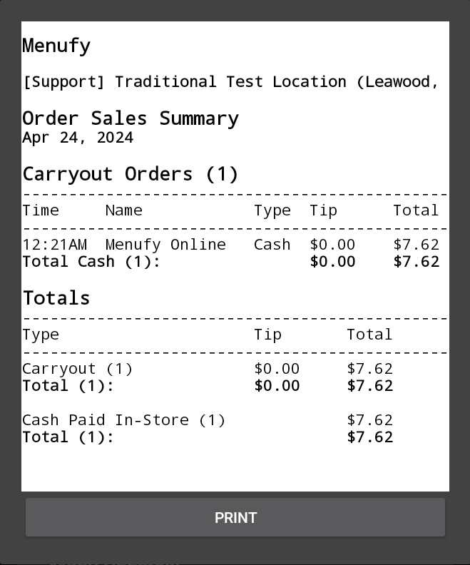 How to view Daily Sales Report Menufy Help