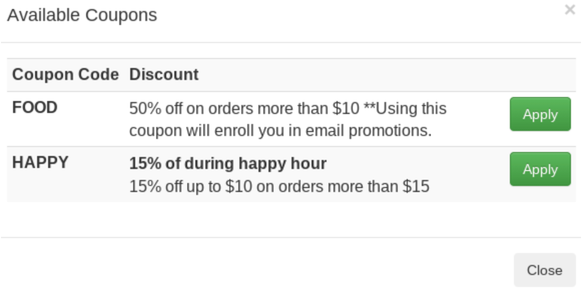 Can I create a promotional coupon code? Menufy Help